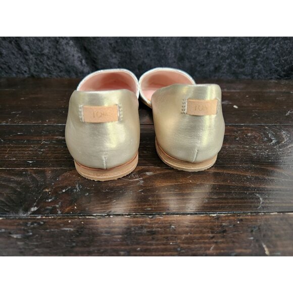 EUC Toms Jutti D'Orsay Gold Metallic Flats/7.5 - Picture 6 of 7